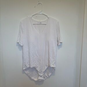 Soma White High Low T-Shirt Bodysuit